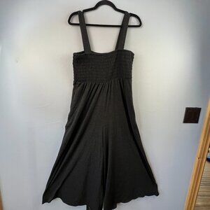 Natural Life Charcoal Gray Jumpsuit Cropped Wide Leg Sleeveless Harper‎ Size L